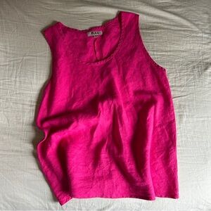 FLAX Hot Pink Linen Tank